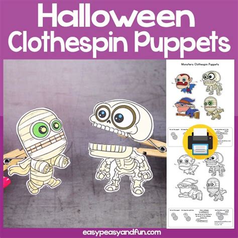 Monster Clothespin Puppets Template
